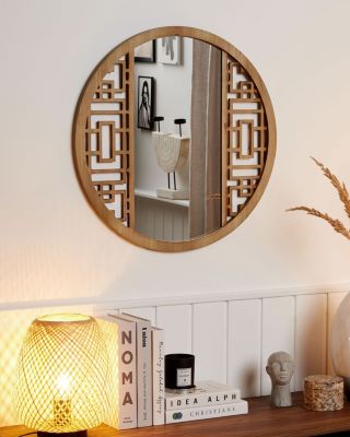 Miroir FIRMINY 60 cm 60 cm Bois de sapin Marron clair