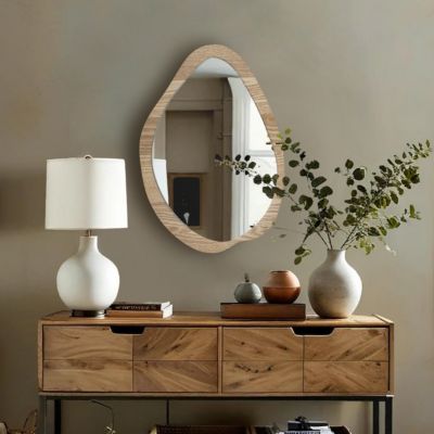 Miroir forme organique en bois H.39,5 cm, JBY Creation Ortega