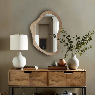 Miroir forme organique en bois H.40 cm, JBY Creation Ortega Novo