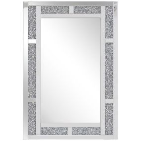 Miroir glamour en mdf argenté AVRILLE