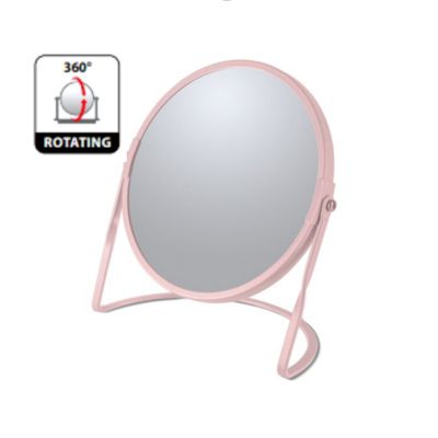 Miroir grossissant sur pied Acier AKIRA Rose mat Spirella