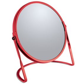 Miroir grossissant sur pied Acier AKIRA Rouge mat Spirella