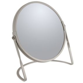 Miroir grossissant sur pied Acier AKIRA Taupe mat Spirella