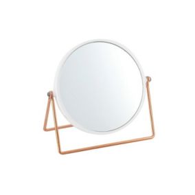 Miroir grossissant sur pied PRETTY Effet Cuivré Blanc MSV