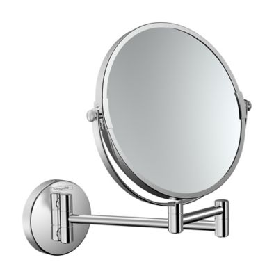 Miroir grossissant x 1 et x 3, rond, montage mural, chromé, L.24,5 x l.28,8 x H.24,5 cm, Hansgrohe Logis universal