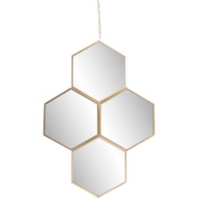 Miroir hexagones en métal 30x45 cm - Marque Française