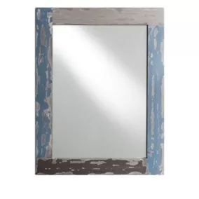 Miroir Hosta wood bleu l.50 x H.70 cm