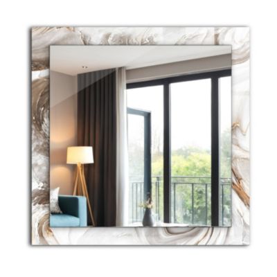 Miroir Imprimé Tulup 60x60 cm Motif Abstrait En Marbre Glace Murale Moderne Pour Salle De Bain