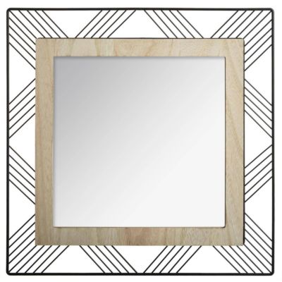 Miroir "Joe" métal noir 45x45cm - Atmosphera Créateur d'intérieur