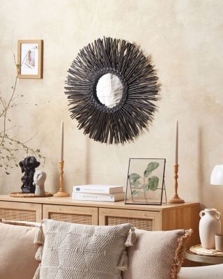 Miroir KALASIN 60 cm 60 cm Rotin Noir