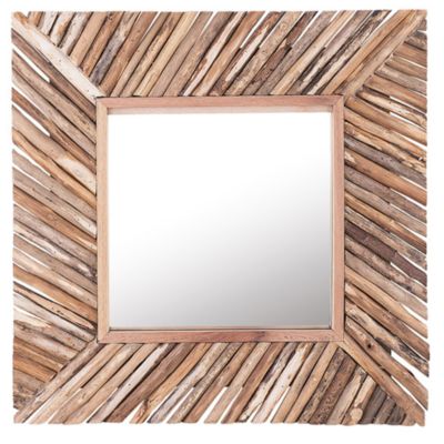 Miroir KANAB 60 cm 60 cm Teck Marron