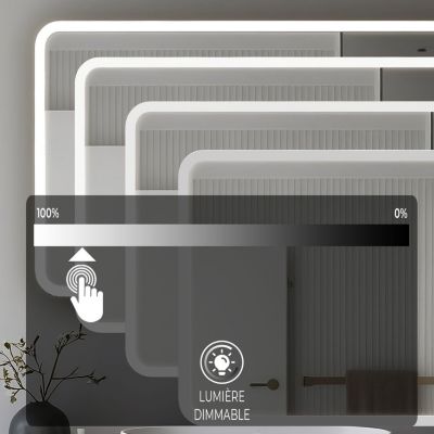 Miroir LED antibuée 120x70 avec zone grossissante X3 température de couleur réglable SANILAND