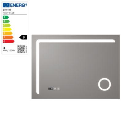 Miroir LED Chambave pour salle de bain 70 x 100 cm argent pro.tec