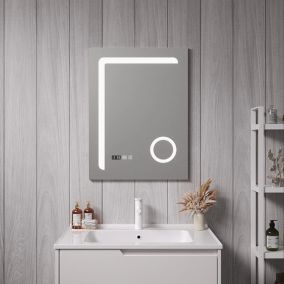 Miroir LED Chambave pour salle de bain 70 x 50 cm argent pro.tec