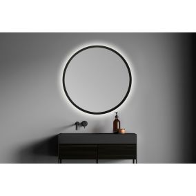 Miroir Led de 60 cm de diamètre. Bord noir B-953