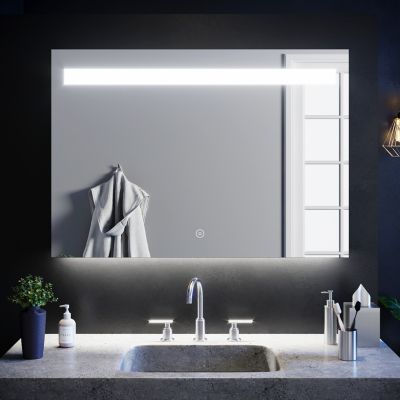 Miroir LED de Salle de Bain SIRHONA 100 x 70 cm Miroir  Eclairage Anti-buée Tactile