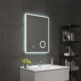 Miroir LED Lizzano pour salle de bain 80 x 60 cm blanc pro.tec