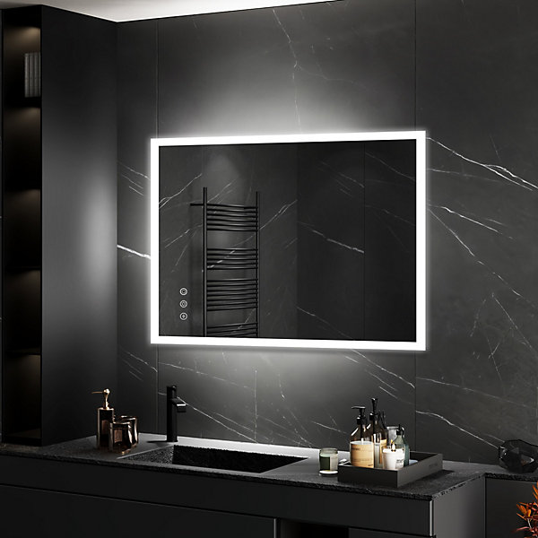 Miroir lumineux l.120 x H.70cm avec Anti-buée, Mural Miroir de salle de bain Miroir lumineux l.120 x H.70cm avec Anti-buée, Mural Miroir de salle de bain