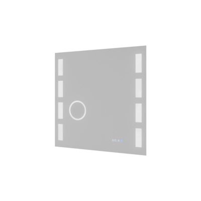 Miroir LED réglable EXCELL PLUS - 70 x 70 cm avec antibuée, loupe et horloge