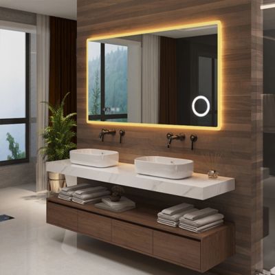 Miroir Salle De Bain LED Avec éclairage Tactile – 3 Températures De Couleur (chaud/neutre/blanc) – IP44 étanche – Taille 40x50 Cm – Alimentation USB