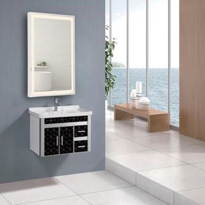 Miroir LED Rectangulaire 35W 60x80cm avec Interrupteur Tactile Cadre Alu pour Salle de Bain - SILAMP
