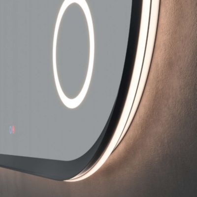 Miroir Led  RIMINI Noir 120X55cm - Temp Led Variable Rétro-éclairé & Frontal - Tactiles On/Off & Anti-Buée - Zone X3 - LEDIMEX