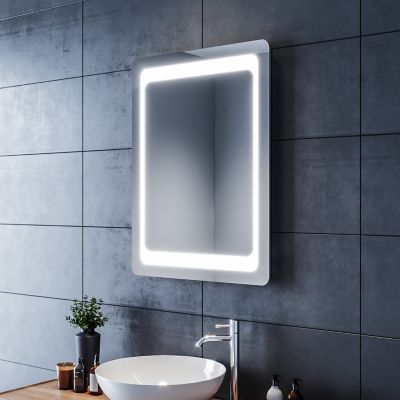 Miroir LED Salle de Bain 80x60cm Miroir Lumineux Salle de Bain avec Eclairage Intégré Anti-buée, Intrrupteur Infrarouge SIRHONA