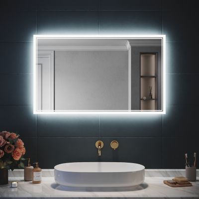 Miroirs lumineux - Miroir de salle de bain avec éclairage LED et Chauffage - Bord noir