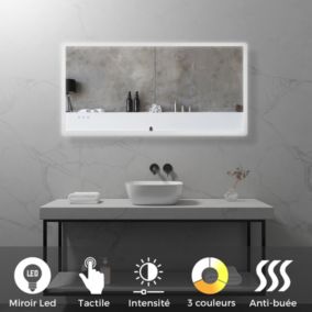 Miroir LED salle de bain MELLOW 70 x 140 cm, anti-buée + éclairage et intensité réglables - Saniverre