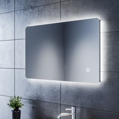 Miroir LED Salle de Bains 80x50cm Anti-buée Miroirs LED Miroir Muraux avec éclairage Cosmétiques Mural Lumière Illumination