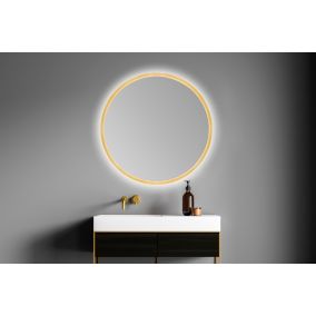 Miroir lumineux B-953 60 cm diam. Bord doré