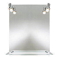 Miroir lumineux étagère Cooke & Lewis Clarach 65 x 80 cm