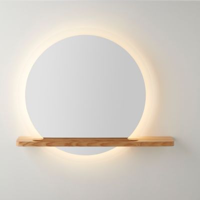 miroir lumineux led avec etagere goodhome adriska castorama