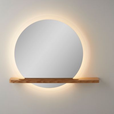 miroir lumineux led avec etagere goodhome adriska castorama