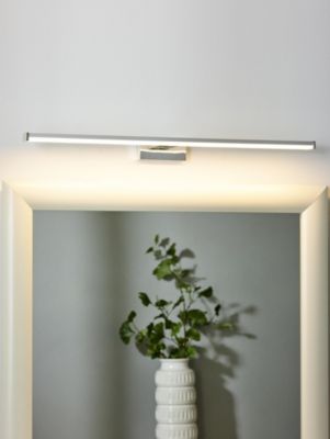 Miroir lumineux ONNO en m. plastique avec LED intégré - Chrome Dépoli - Lucide