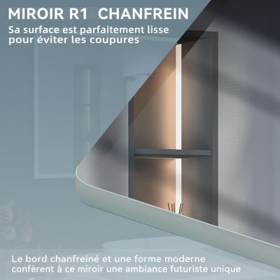Miroir LED Salle De Bain BALTIMORE Avec Bluetooth Et Météo - Moderne Et Lumineux