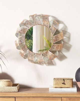 Miroir MANGALORE 54 cm 54 cm Métal Blanc