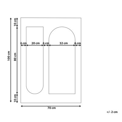 Miroir MARCIGNY 70 cm 100 cm Bouclé Blanc cassé