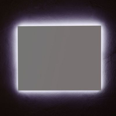 Miroir Meuble Salle De Bain 90 X 70 Cm Avec Éclairage Led