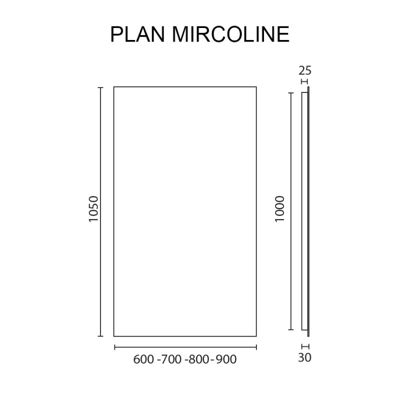 Miroir MIRCOLINE - 60x105cm - Sans applique