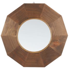 Miroir moderne avec cadre en bois foncé ASEM