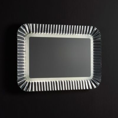 Miroir moderne avec cadre en verre fondu couleur argent 94 x 68 cm