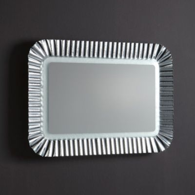 Miroir moderne avec cadre en verre fondu couleur argent 94 x 68 cm