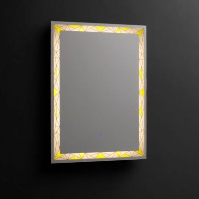 Miroir Mural 60X80 Avec Décor Satiné Coloré Rétro-Éclairé