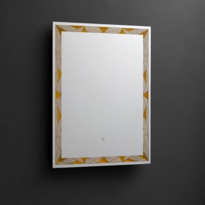 Miroir Mural 60X80 Avec Décor Satiné Coloré Rétro-Éclairé