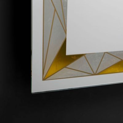Miroir Mural 60X80 Avec Décor Satiné Coloré Rétro-Éclairé