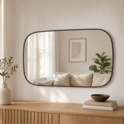 Miroir mural Alina Miroir moderne avec cadre en aluminium gris 55 X 90 cm