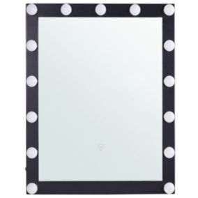 Miroir mural de salle de bain LED 50 x 60 cm noir ODENAS