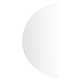 Miroir mural demi rond argenté à LED 50 x 100 cm LOUE