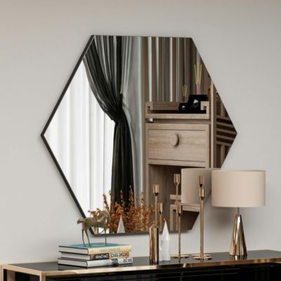 Miroir mural design graphique forme hexagonale CODY